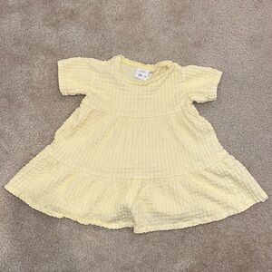 Zara Baby Girl Textured Tiered Yellow Dress 18-24mo